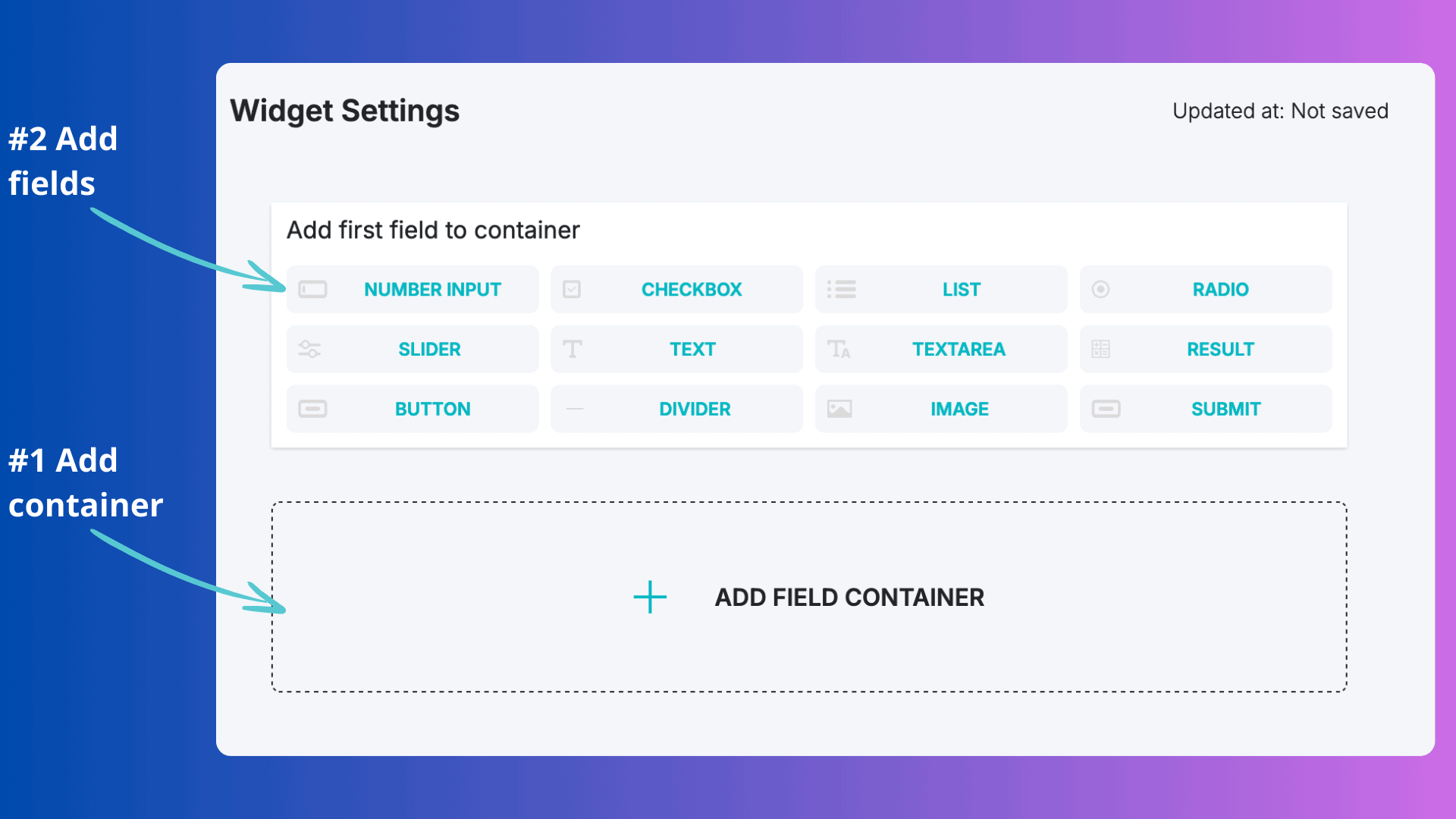 adding containers and fields