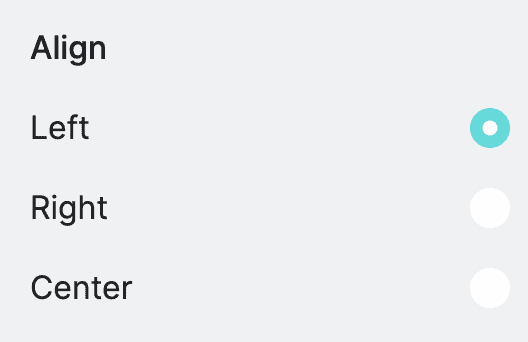 Image alignment config options