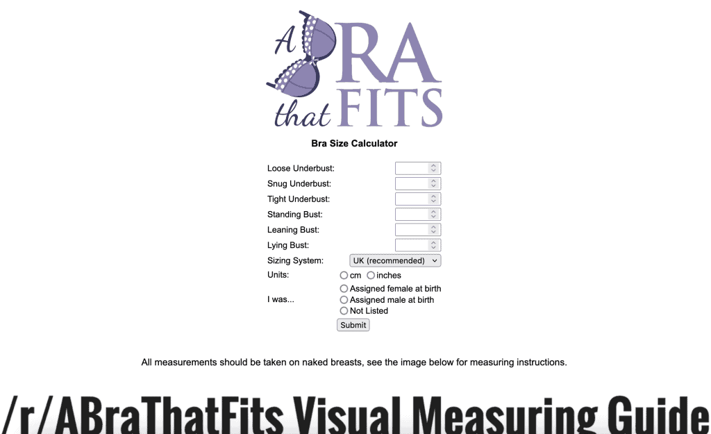 ABraThatFits.org screenshot