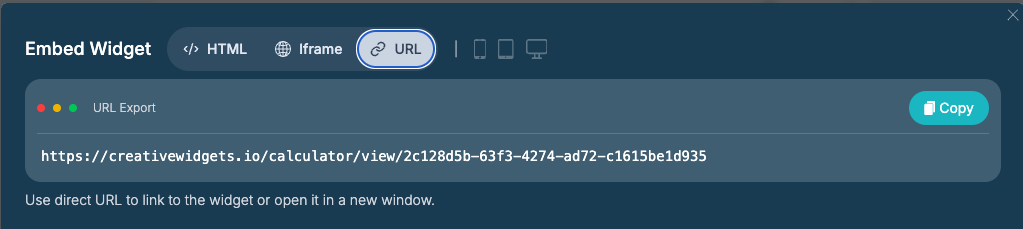 Embedding calculator modal - Step 1
