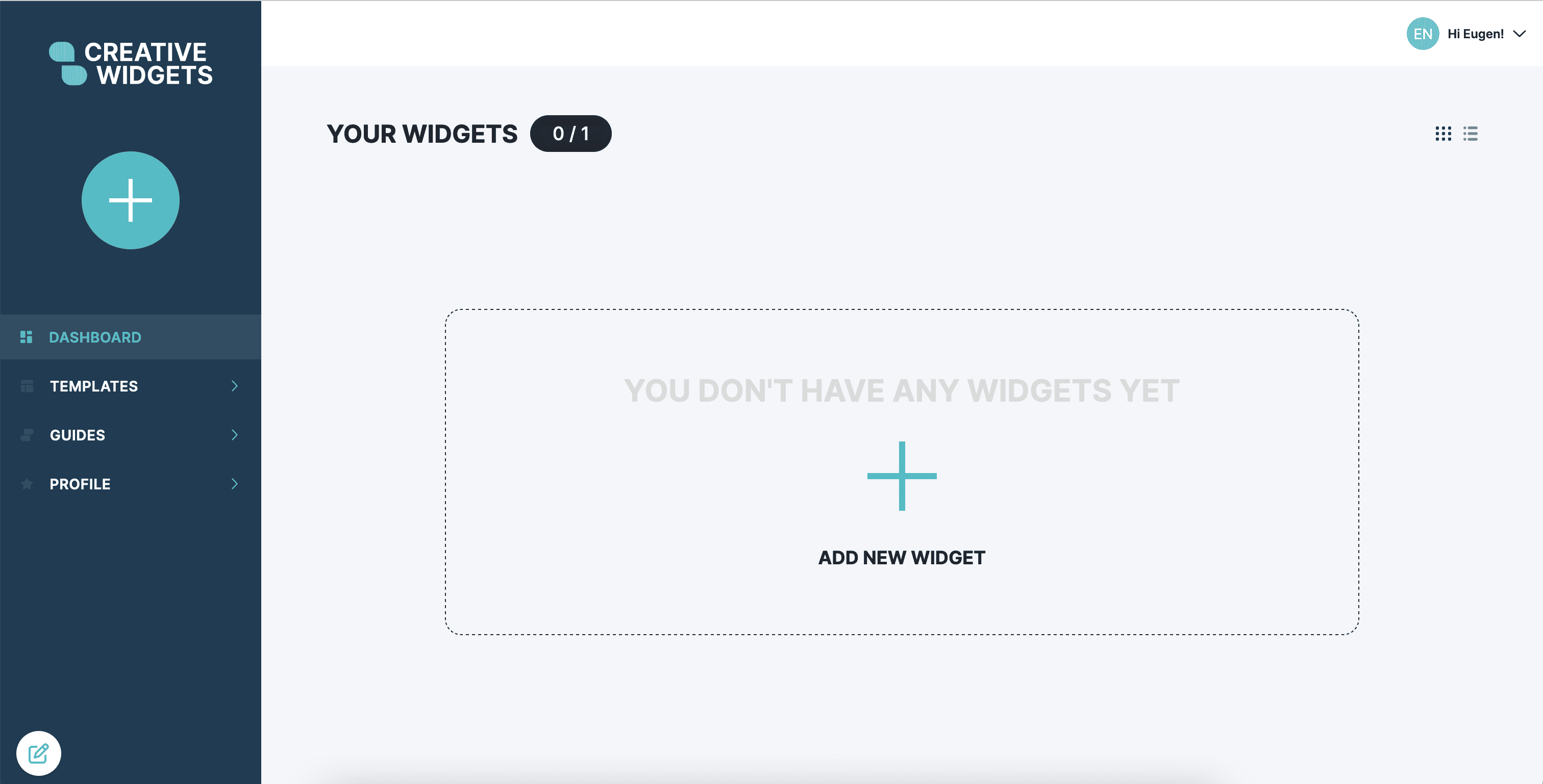 Dashboard screenshot