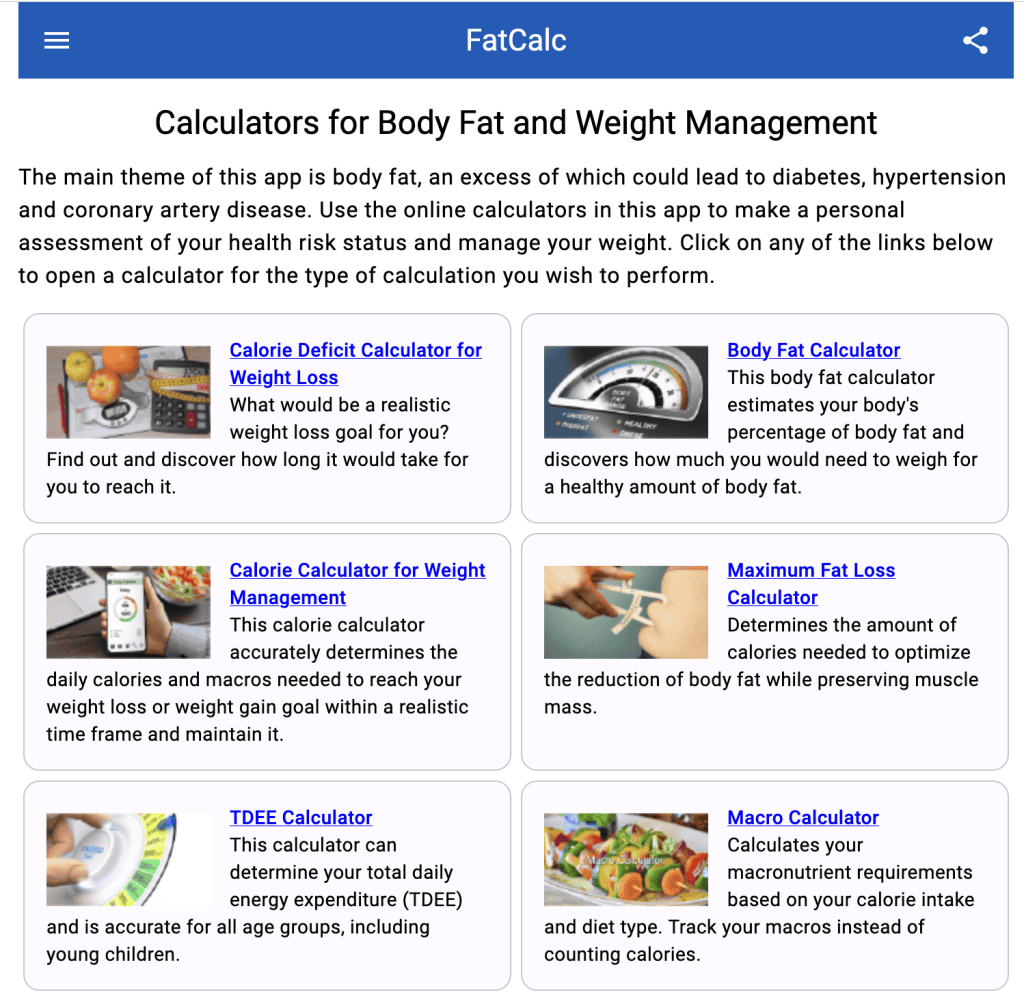 FatCalc screenshot