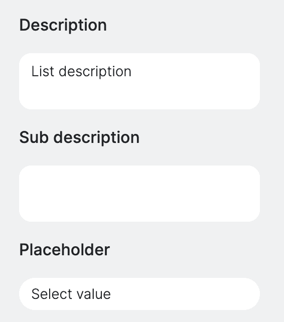 List labels settings