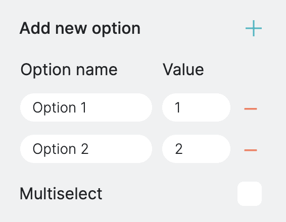 List options settings