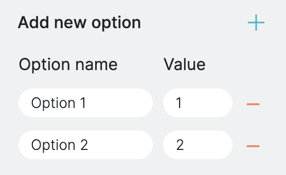 Checkbox and radio options setting