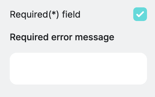Required field setting