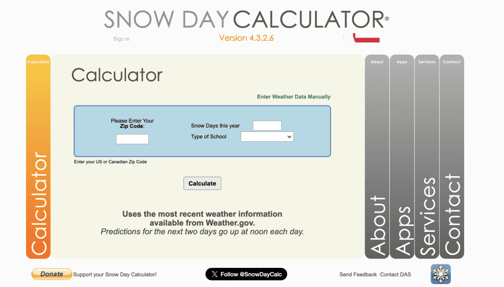 SnowDayCalculator screenshot