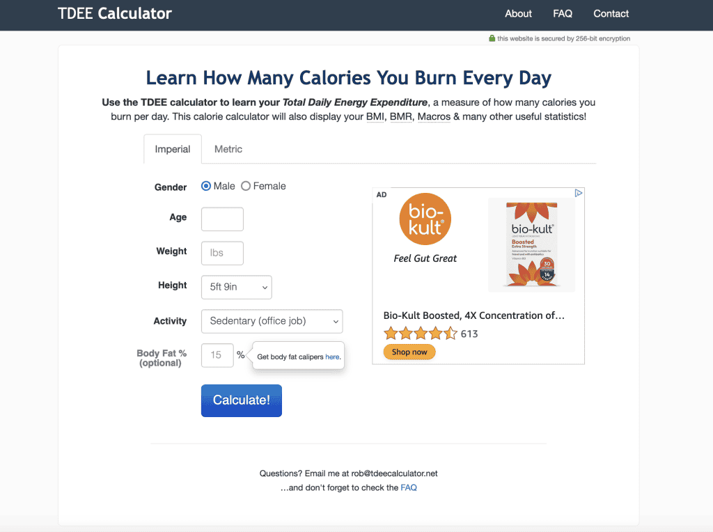 TDEECalculator screenshot