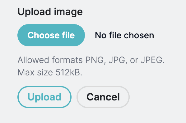 Upload image config options