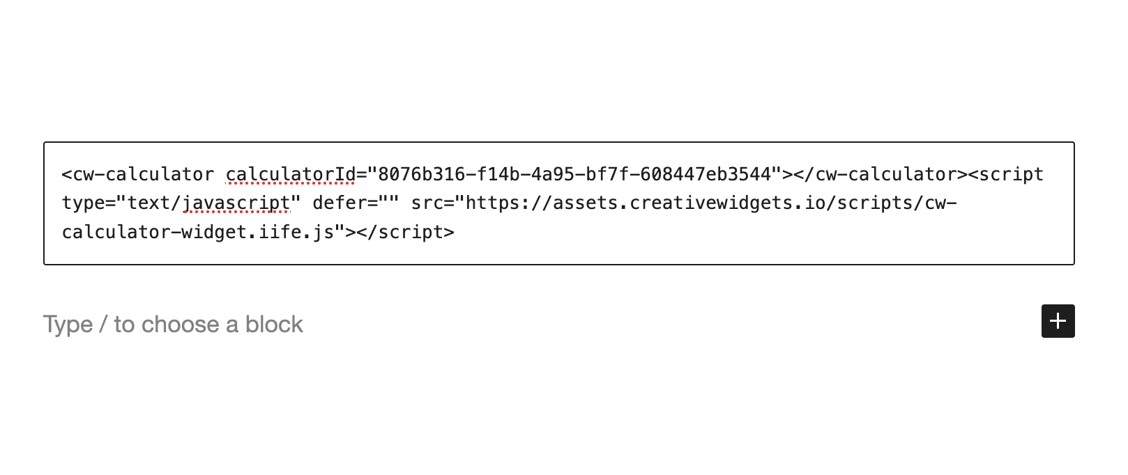 WordPress calculator embed code and shortcode examples